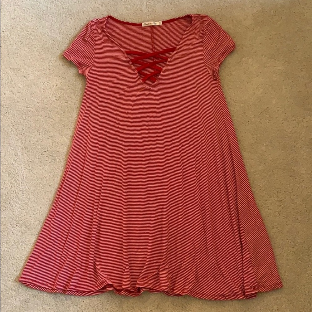Red and White striped T-shirt dress!